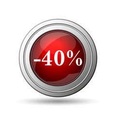 40 percent discount icon