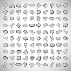 Speech Bubbles Set - Isolated On Gray Background