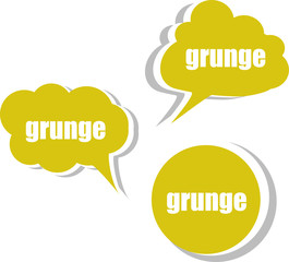 grunge word on modern banner design template. stickers