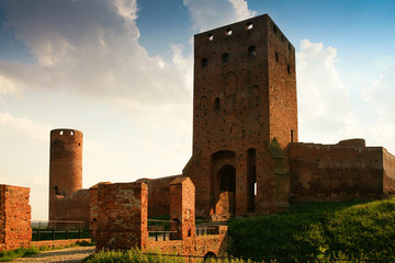 Fototapeta na wymiar Medieval castle in Czersk. Gothic style.