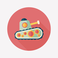 Tank flat icon with long shadow,eps10