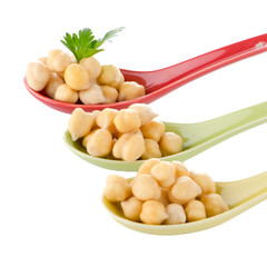 chickpeas over spoons