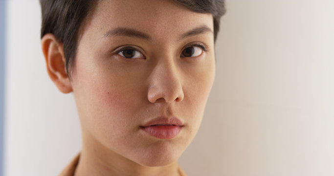 Close up of Beautiful Asian woman's face