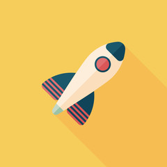 Rocket flat icon with long shadow,eps10