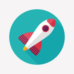 Rocket flat icon with long shadow,eps10