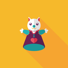 cat hand puppet flat icon with long shadow,eps10