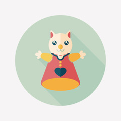 cat hand puppet flat icon with long shadow,eps10