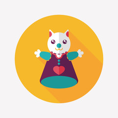 cat hand puppet flat icon with long shadow,eps10