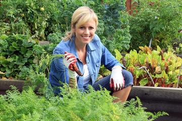 Woman vegetable garden