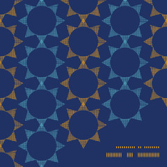 Abstract textile stars on dark geometric frame corner pattern