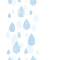 Abstract textile blue rain drops vertical seamless pattern