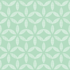 Abstract textile mint green leaves geometric seamless pattern