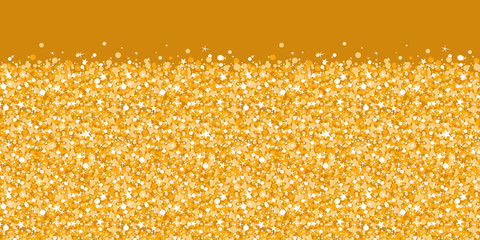 Vector golden shiny glitter texture horizontal border seamless