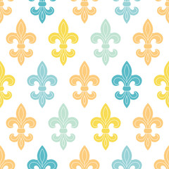 God and blue lily seamless pattern background