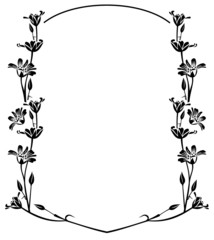 floral outline round frame