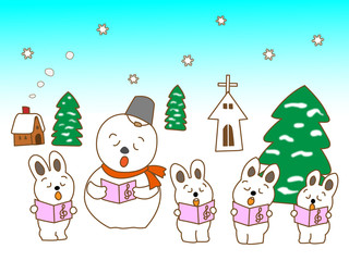 Fototapeta premium Zimowy chór królika