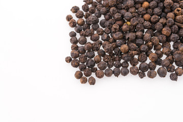 Black pepper isolated on white background