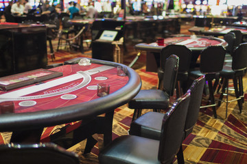 Row Casino Gaming Tables in Las Vegas Casino Hotel's Hall
