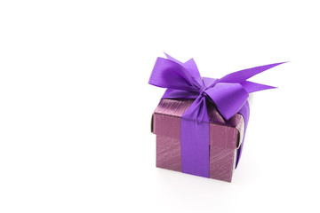 Purple gift box isolated on white background