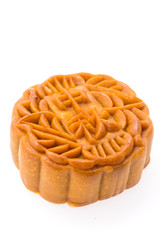 Moon cake isolated on white