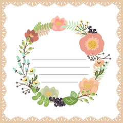 Cute card with flower bouquet