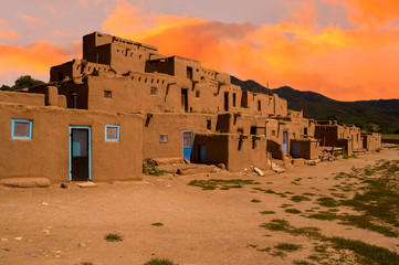 Adobe Houses in the Pueblo of Taos, New Mexico, USA. - 70645541
