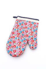 Flower mitten oven glover isolated on white background