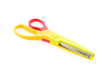 Zigzag scissor isolated on white background