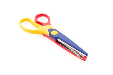 Zigzag scissor isolated on white background