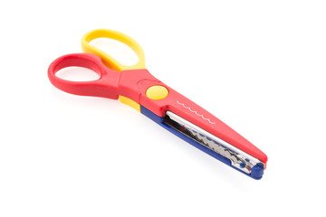 Zigzag scissor isolated on white background