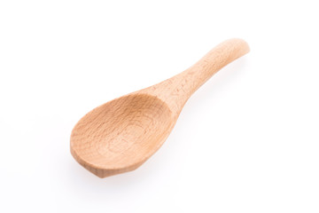Wooden spoon isolated on white background
