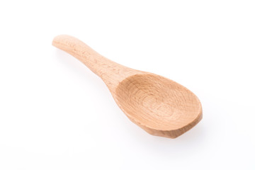 Wooden spoon isolated on white background