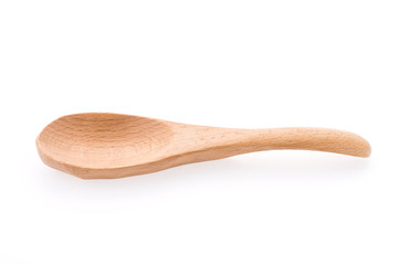 Wooden spoon isolated on white background