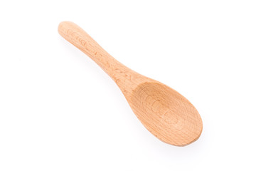 Wooden spoon isolated on white background