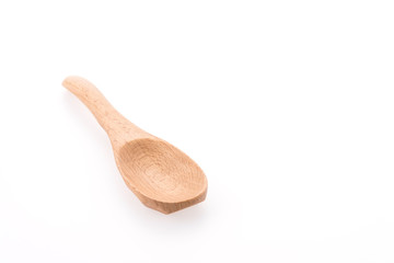 Wooden spoon isolated on white background