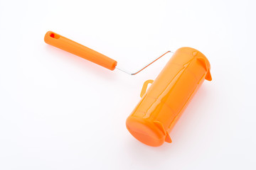 Roll paint brush isolated on white background