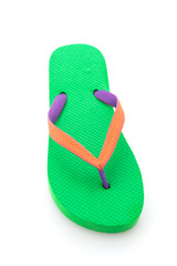Green flip flop isolated on white background