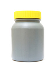 gray recycled plastic bottle  on white background