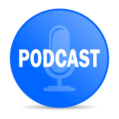 podcast internet blue icon