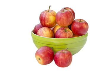 Red apples in green bow