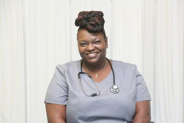 African American Nurse with big smile