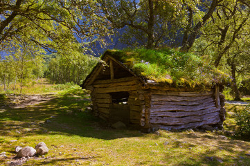 Old house near Briksdal glacier - Norway