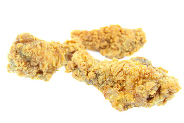 Fry chicken isolated in white background
