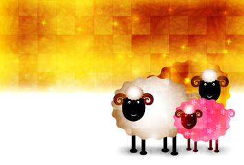 未　年賀状　背景