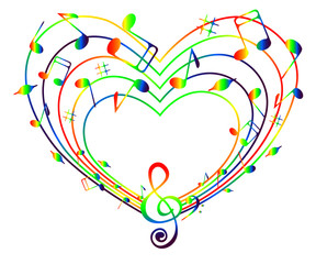 Fototapeta premium Heart of colorful music .