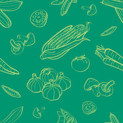 Vegetables Seamless Background