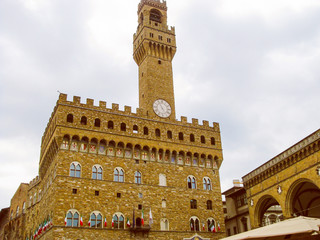 Obraz premium Retro look Palazzo Vecchio in Florence