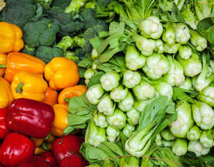 Vegetables in Asian market close up