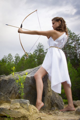 young girl archery