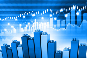 Stock Market Graph and business Bar Chart..